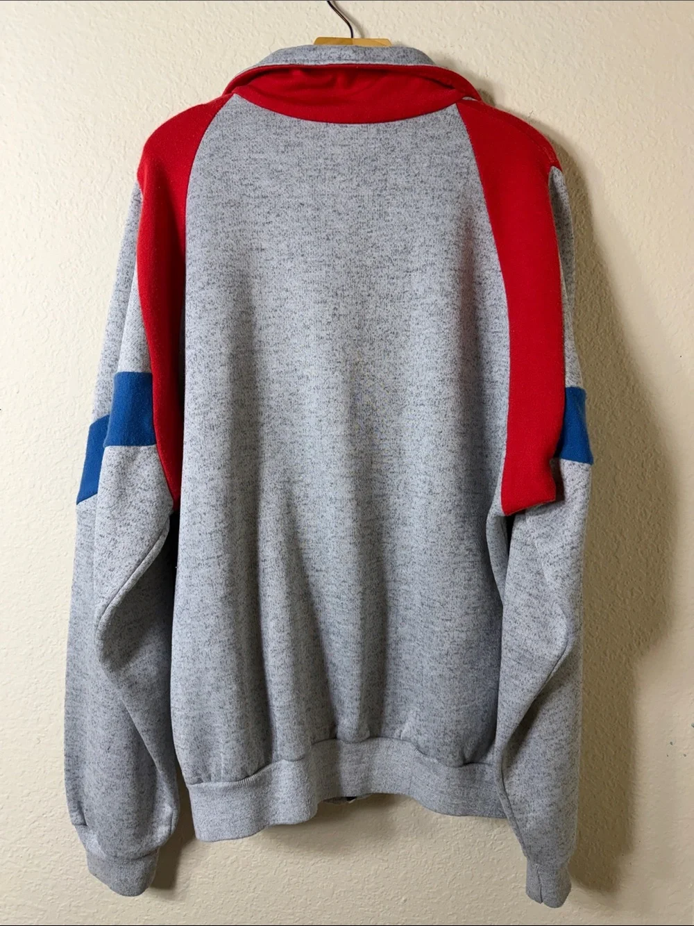 Vintage 80s Spalding Chevron Track Jacket Grey Red Blue Block Gorpcore Indie